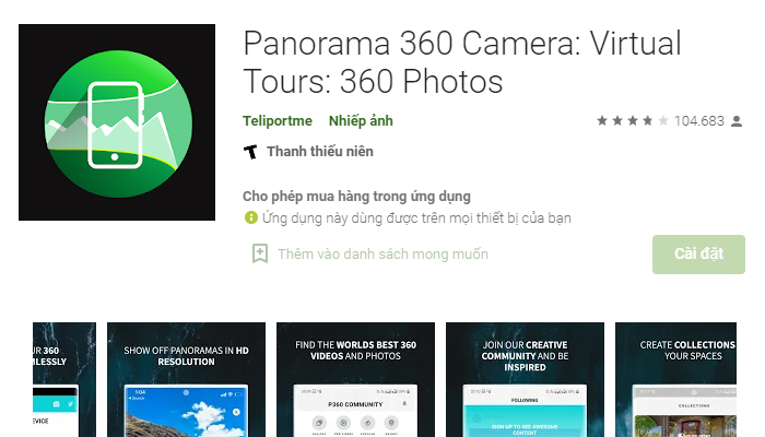 Ứng dụng chụp ảnh xoay 360 độ  - Panorama 360 Camera