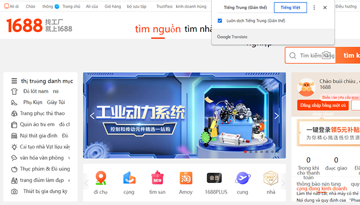 Dùng Google Translate để dịch trang web sang tiếng Việt